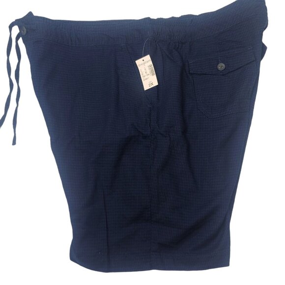 dressbarn Pants - Dressbarn Shorts Plus Size 2X Shorts Blue Plaid Elastic Drawstring Rayon Cotton